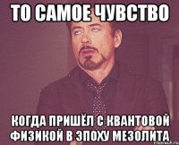 то самое чувство когда пришёл с квантовой физикой в эпоху мезолита