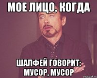 Мое лицо, когда шалфей говорит: мусор, мусор