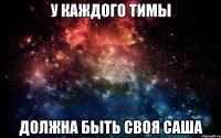 у каждого тимы должна быть своя саша