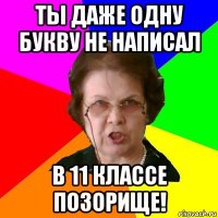 Ты даже одну букву не написал в 11 классе позорище!