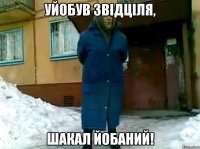 Уйобув звідціля, шакал йобаний!