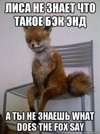 ЛИСА НЕ ЗНАЕТ ЧТО ТАКОЕ БЭК ЭНД А ТЫ НЕ ЗНАЕШЬ what does the fox say