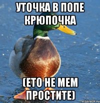уточка в попе крюпочка (ето не мем простите)