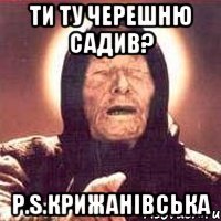Ти ту черешню садив? P.S.Крижанівська