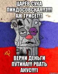 царёв сука пиндосовская!!1!!! аж трисёт!1 верни деньги путина!!! рвать анус!!!1