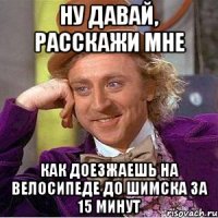 НУ ДАВАЙ, РАССКАЖИ МНЕ КАК ДОЕЗЖАЕШЬ НА ВЕЛОСИПЕДЕ ДО ШИМСКА ЗА 15 МИНУТ