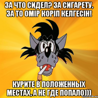 За что сидел? За сигарету, за то омiр корiп келгесiн! Курите в положенных местах, а не где попало)))