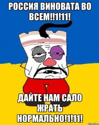 Россия виновата во всем!!1!11! Дайте нам сало жрать нормально!1!11!