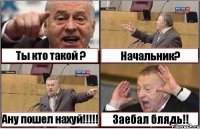 Ты кто такой ? Начальник? Ану пошел нахуй!!!!! Заебал блядь!!