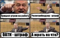 Пришел утром на работу Роспотребнадзор - штраф ОАТИ - штраф А жрать на что?