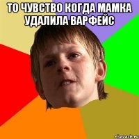То чувство когда мамка удалила Варфейс 