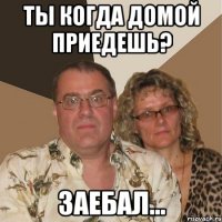 Ты когда домой приедешь? Заебал...