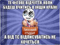те фігове відчуття, коли будеш вчитись в інщій країні а від тс відписуватись не хочеться