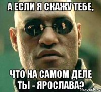 А если я скажу тебе, Что на самом деле ты - Ярослава?