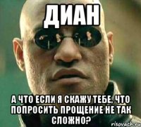 Диан А что если я скажу тебе, что попросить прощение не так сложно?