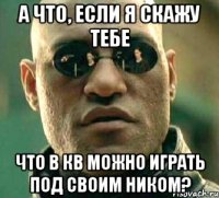 А что, если я скажу тебе Что в КВ можно играть под своим ником?