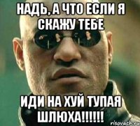 Надь, а что если я скажу тебе иди на хуй тупая шлюха!!!!!!