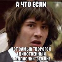 А ЧТО ЕСЛИ Тот самый "дорогой единственный подписчик"Это он!