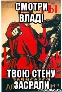 Смотри Влад! твою стену засрали