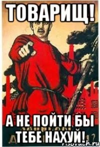 товарищ! а не пойти бы тебе нахуй!