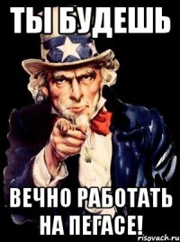 Ты будешь вечно работать на пегасе!