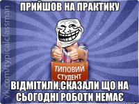 прийшов на практику відмітили,сказали що на сьогодні роботи немає