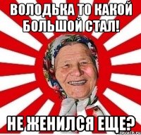 Володька то какой большой стал! не женился еще?