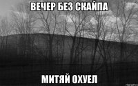 вечер без скайпа митяй охуел