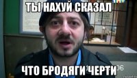 ты нахуй сказал что бродяги черти