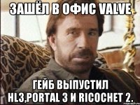 Зашёл в офис Valve Гейб выпустил HL3,portal 3 и ricochet 2.