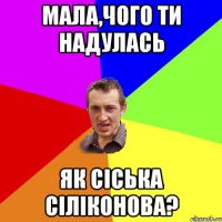 МАЛА,ЧОГО ТИ НАДУЛАСЬ ЯК СІСЬКА СІЛІКОНОВА?