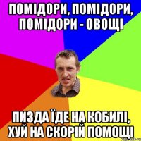 Помідори, помідори, помідори - овощі Пизда їде на кобилі, хуй на скорій помощі