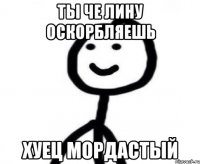 ты че Лину оскорбляешь хуец мордастый