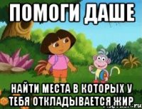 ПОМОГИ ДАШЕ НАЙТИ МЕСТА В КОТОРЫХ У ТЕБЯ ОТКЛАДЫВАЕТСЯ ЖИР