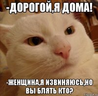 -Дорогой,я дома! -Женщина,я извиняюсь,но вы блять кто?