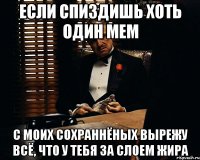 если спиздишь хоть один мем с моих сохраннёных вырежу всё, что у тебя за слоем жира