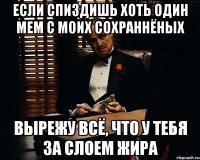 если спиздишь хоть один мем с моих сохраннёных вырежу всё, что у тебя за слоем жира