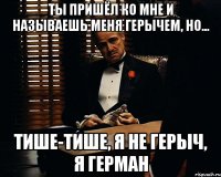 Ты пришёл ко мне и называешь меня Герычем, но... тише-тише, я не Герыч, я Герман