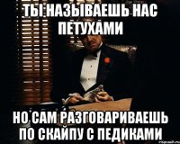 ты называешь нас петухами но сам разговариваешь по скайпу с педиками