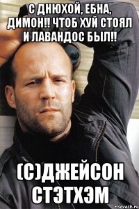 С ДНЮХОЙ, ЕБНА, ДИМОН!! ЧТОБ ХУЙ СТОЯЛ И ЛАВАНДОС БЫЛ!! (с)Джейсон Стэтхэм