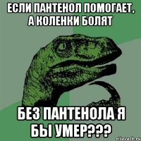 если пантенол помогает, а коленки болят без пантенола я бы умер???