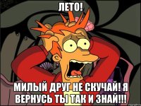 ЛЕТО! МИЛЫЙ ДРУГ НЕ СКУЧАЙ! Я ВЕРНУСЬ ТЫ ТАК И ЗНАЙ!!!