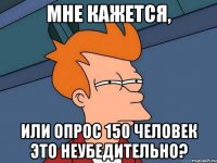 мне кажется, или опрос 150 человек это неубедительно?