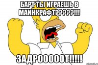 Барт ты играешь в маинкрафт?????!!! задрооооот!!!!!