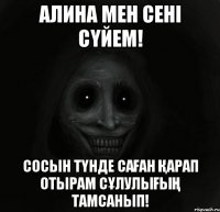 Алина мен сені сүйем! Сосын түнде саған қарап отырам сұлулығың тамсанып!