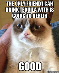 THE ONLY FRIEND I CAN DRINK TEQUILA WITH IS GOING TO BERLIN GOOD