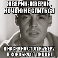 Жверик-жверик, ночью не спиться Я насру на стол и уберу в коробку от пиццы