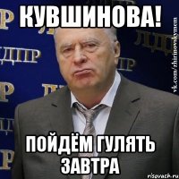 КУВШИНОВА! ПОЙДЁМ ГУЛЯТЬ ЗАВТРА