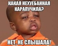 какая нехуебанная карапучила? нет, не слышала!