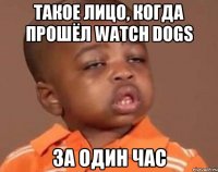 Такое лицо, когда прошёл Watch Dogs За один час